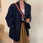 Button Blazer Dark Blue - One Size