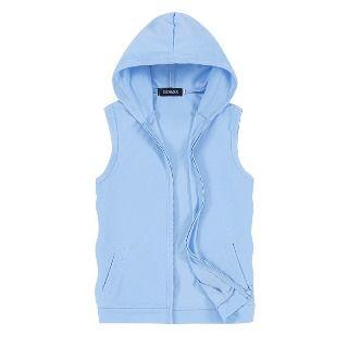 Sleeveless Zipped Plain Top