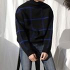 Mock-neck Checked Loose-fit Sweater