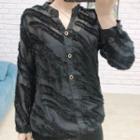 Long-sleeve Fringe Shirt