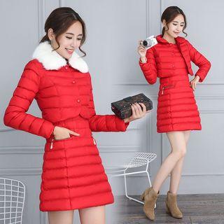 Set: Padded Jacket + Long-sleeve Dress
