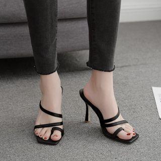 Toe-ring High Heel Slide Sandals