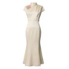 Short Sleeve Peony Embroidered Qipao Dress