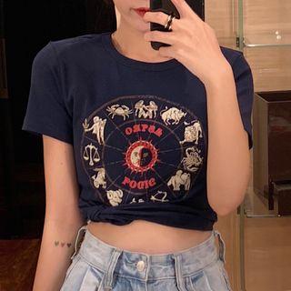 Zodiac Print Short-sleeve T-shirt