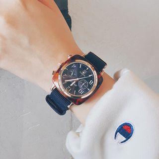Square Nylon Strap Watch