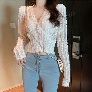 Lace V-neck Cropped Top