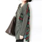 Plaid Panel Long-sleeve T-shirt