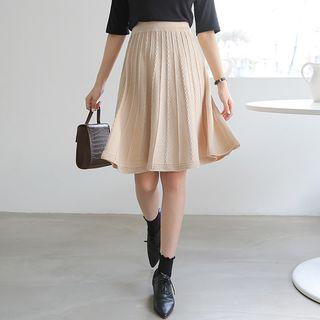 Flared Cable-knit Skirt
