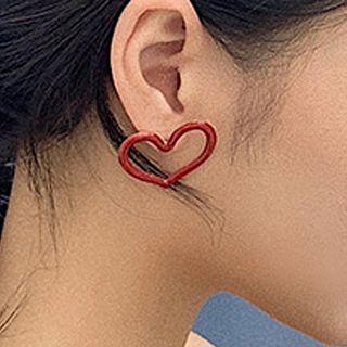 Acrylic Heart Earring Love Heart - 1 Pair - One Size