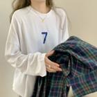 Asymmetric Long-sleeve T-shirt As Shown In Figure - One Size