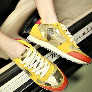 Camouflage Panel Sneakers