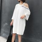 Cut-out Shoulder T-shirt Dress