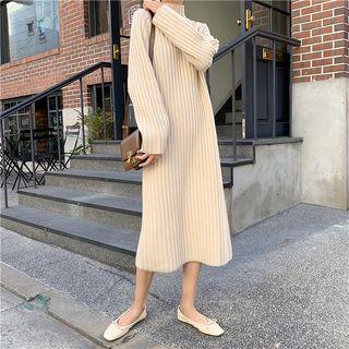 Long-sleeve Shift Sweater Dress