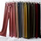 Velvet Tie-waist Wide-leg Pants
