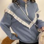 Half-zip Ruffled Sweatshirt