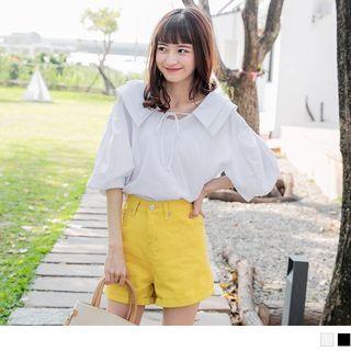 3/4-sleeve Layered Collar Top