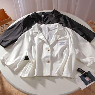 Short-sleeve Applique Crop Shirt