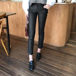 Coated Straight-cut Jeans