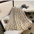Dotted A-line Midi Skirt Coffee - One Size