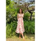 High-waist Rosette Sundress Pink - One Size