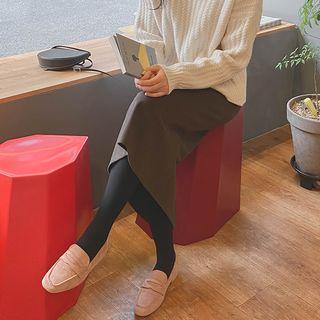Fleece Lined H-line Midi Skirt