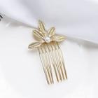 Faux Leather Alloy Leaf Hair Comb As Shown In Figure - One Size