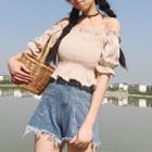 Chiffon Off-shoulder Blouse