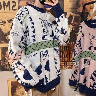 Round-neck Color Block Sweater