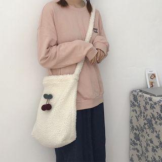 Coral Fleece Cherry Crossbody Bag White - One Size