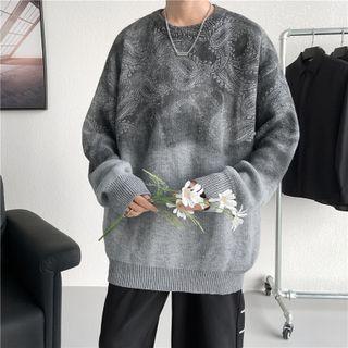 Paisley Print Gradient Sweater