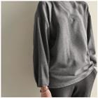 Round-neck Pintuck-sleeve Top