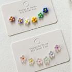 Set : Flower Stud Earring/heart Stud Earring