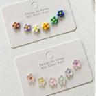 Set : Flower Stud Earring/heart Stud Earring