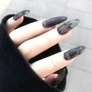Flower Pointed Faux Nail Tips