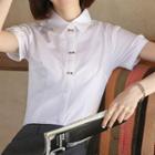Short-sleeve Bow Detail Shirt