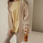 Balloon-sleeve Longline Cardigan