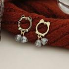 Bear Faux Crystal Dangle Earring 1 Pair - Transparent & Gold - One Size