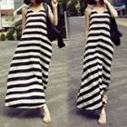 Strappy Stripe Maxi A-line Dress