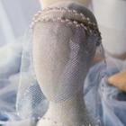 Faux Pearl Wedding Veil Headpiece - Silver - One Size