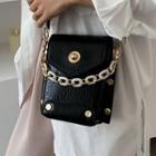 Faux Leather Chained Handbag