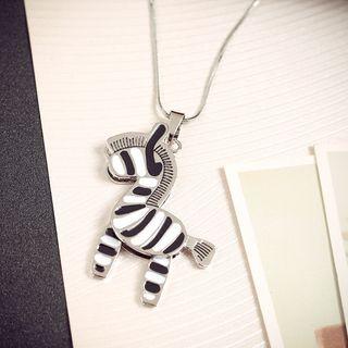 Zebra Necklace Zebra - White & Black - One Size
