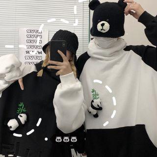 Two-tone Panda Accent Hoodie