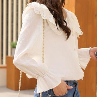 Frilled Bishop-sleeve Blouse