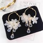 Flower Faux Crystal Alloy Dangle Earring 1 Pair - White - One Size