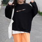 Mock Two-piece Lettering Pullover Black - One Size