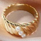 Faux Pearl Ring 01 - Gold - One Size