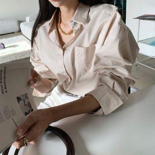 Dip-back Boxy Cotton Shirt