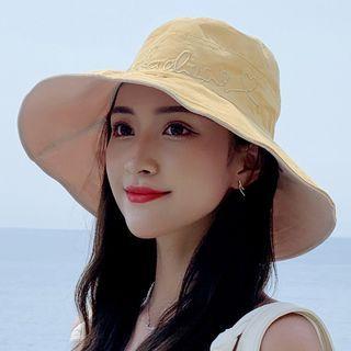 Letter Embroidered Sun Hat