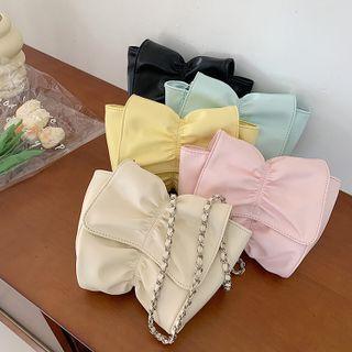 Shirred Chain Strap Crossbody Bag