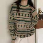 Patterned Sweater Patterned - Green - One Size